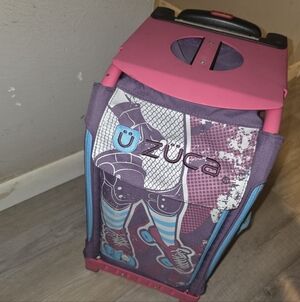 Zuca Pink and Purple Roller Bag Lighting Wheels